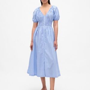 GAP Blue Striped Midi Dress